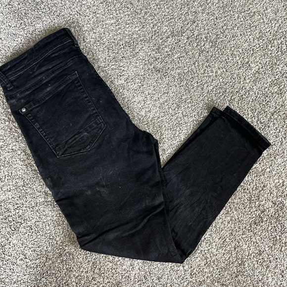 Zara Men’s Skinny Jeans. Bleached wash over Dark Denim - Picture 4 of 4